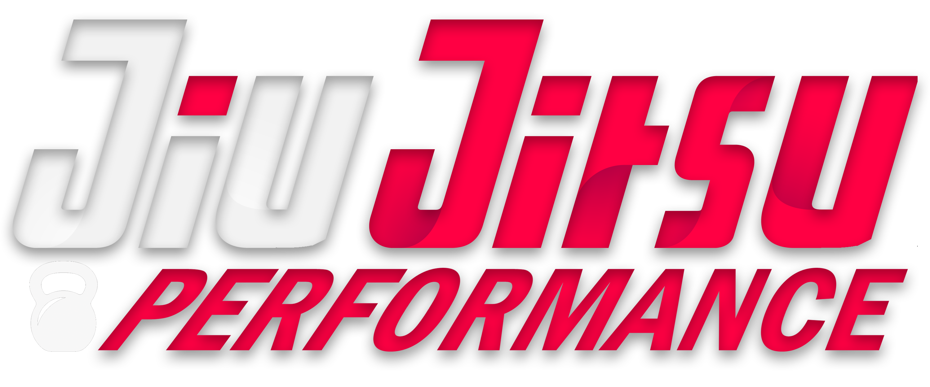 white and red text logo reading "Jiu Jitsu Performance"